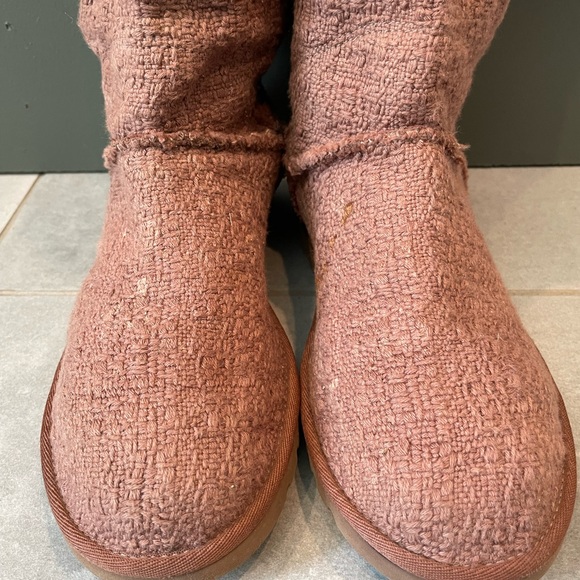 UGG Women's Heirloom Cocoa Brown Lace-Up Textile Tweed Boots 8 - Picture 6 of 16